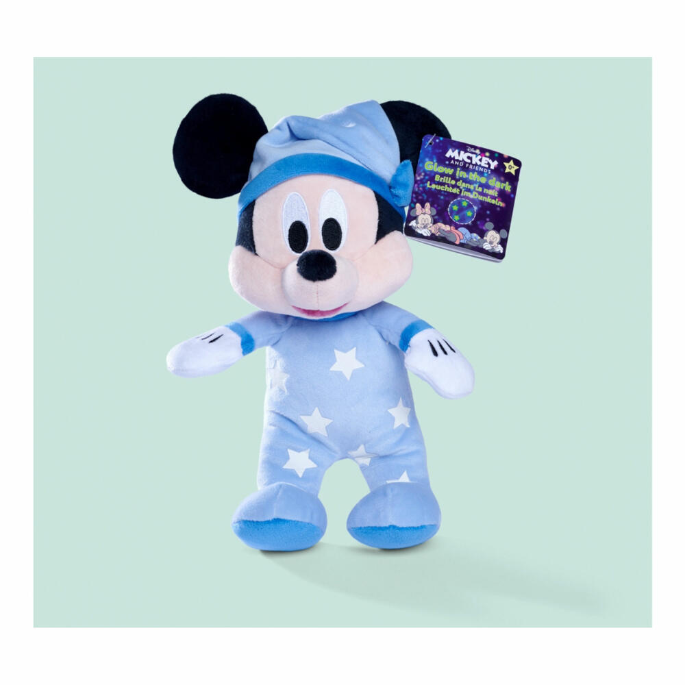 Simba Disney Good Night Mickey Glow in The Dark Plush, Plush Toy, Cuddly Toy, Plush Figure, Stuffed Toy, 6315870349