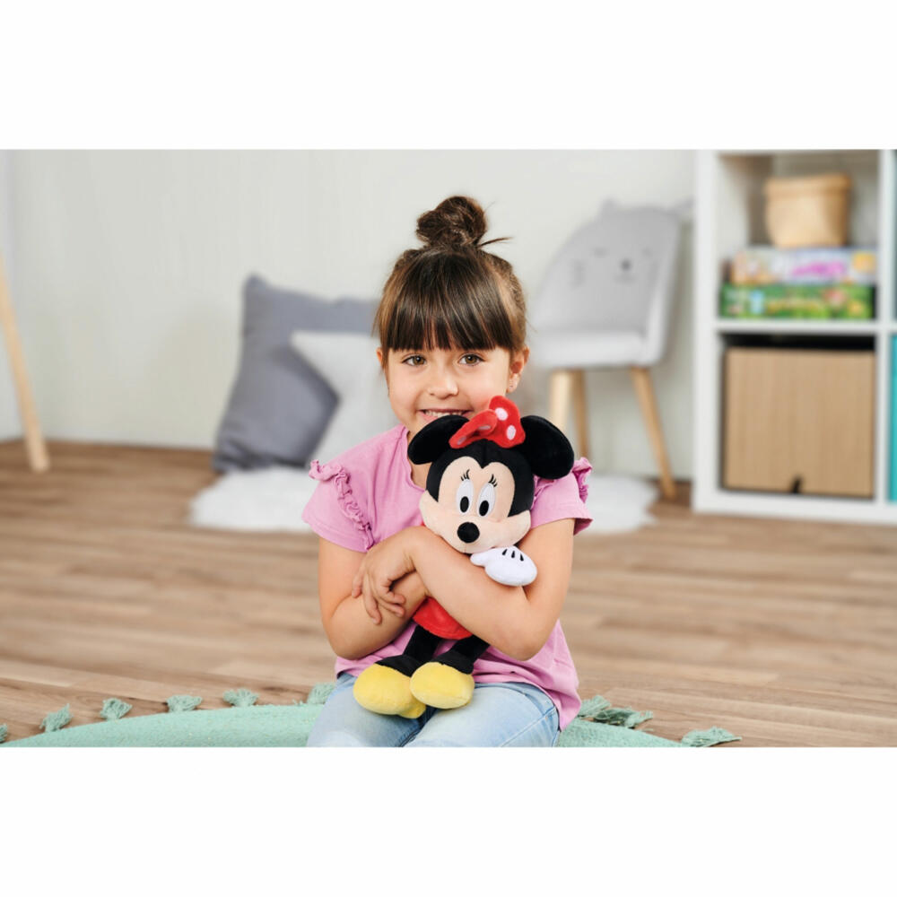 Simba Disney Minnie Maus Refresh Core Rot, Plüschtier, Kuscheltier, Plüschfigur, Stofftier, 25 cm, 6315870226