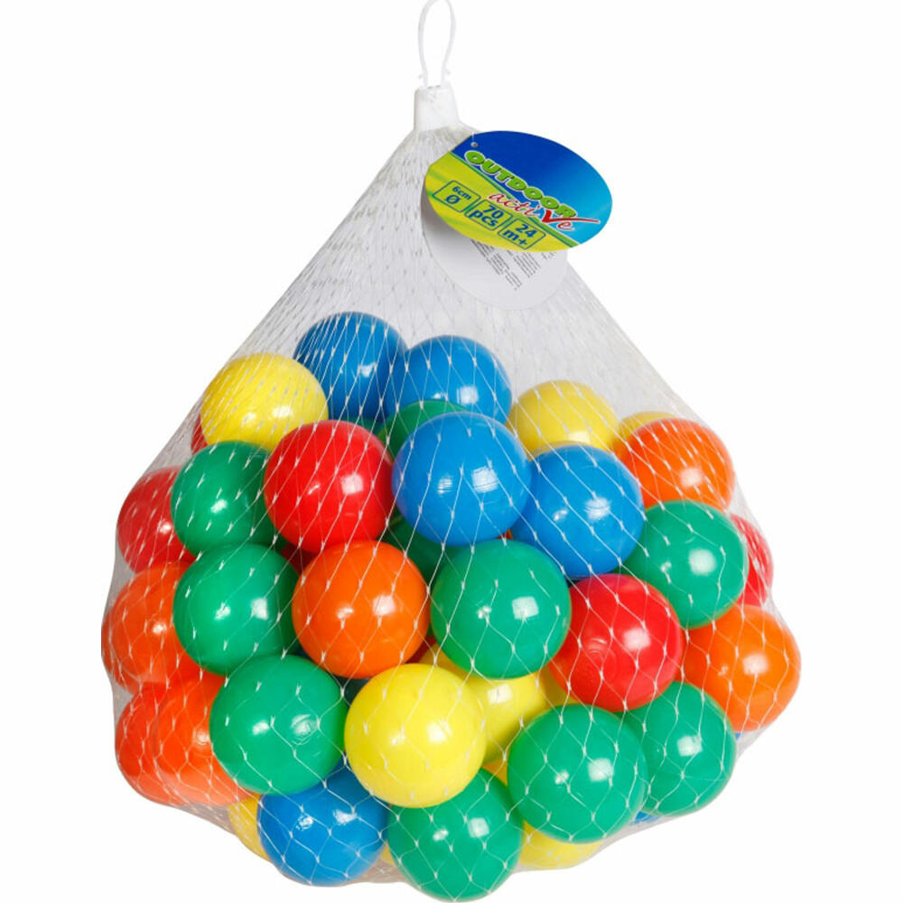 Outdoor active pool balls for ball pit, 70 pieces in a net