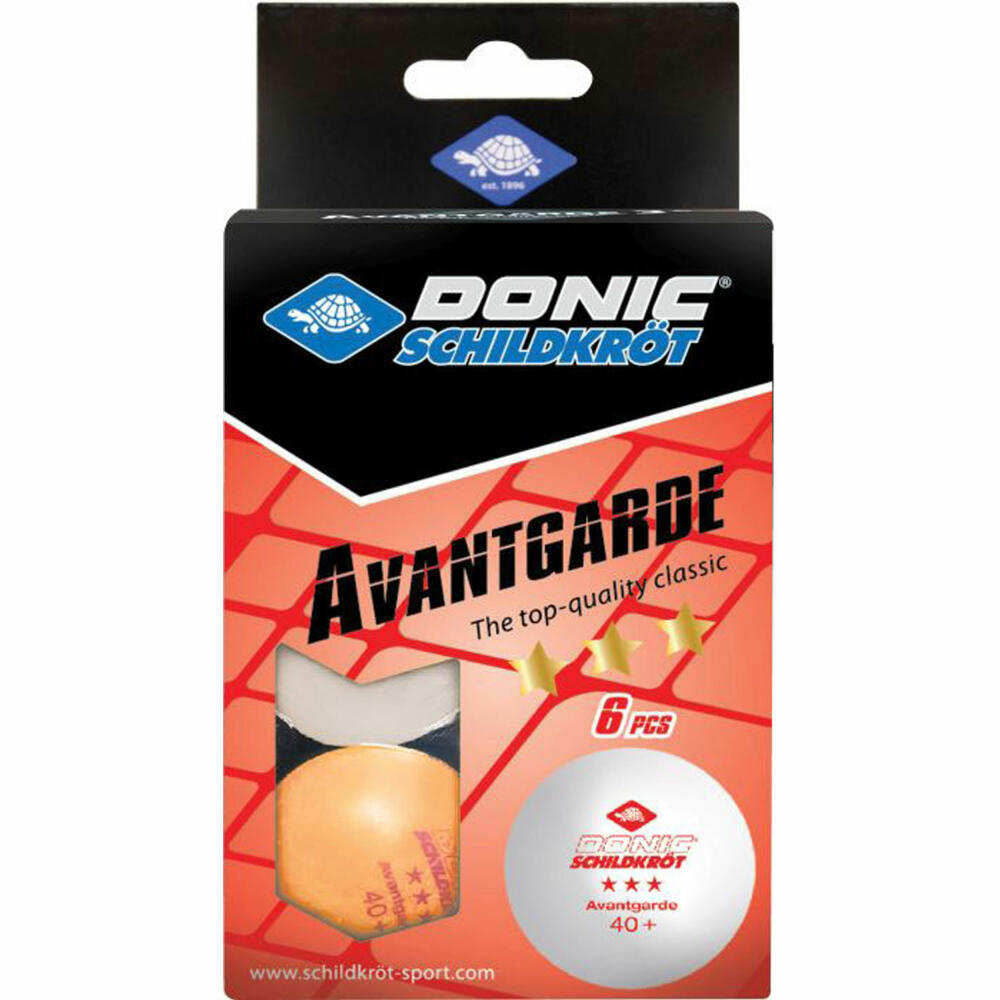 Donic-Schildkrot Donic-Schildkröt - TT-Ball 3-star AVANTGARDE POLY 40+, mixed 3 white/ 3orange