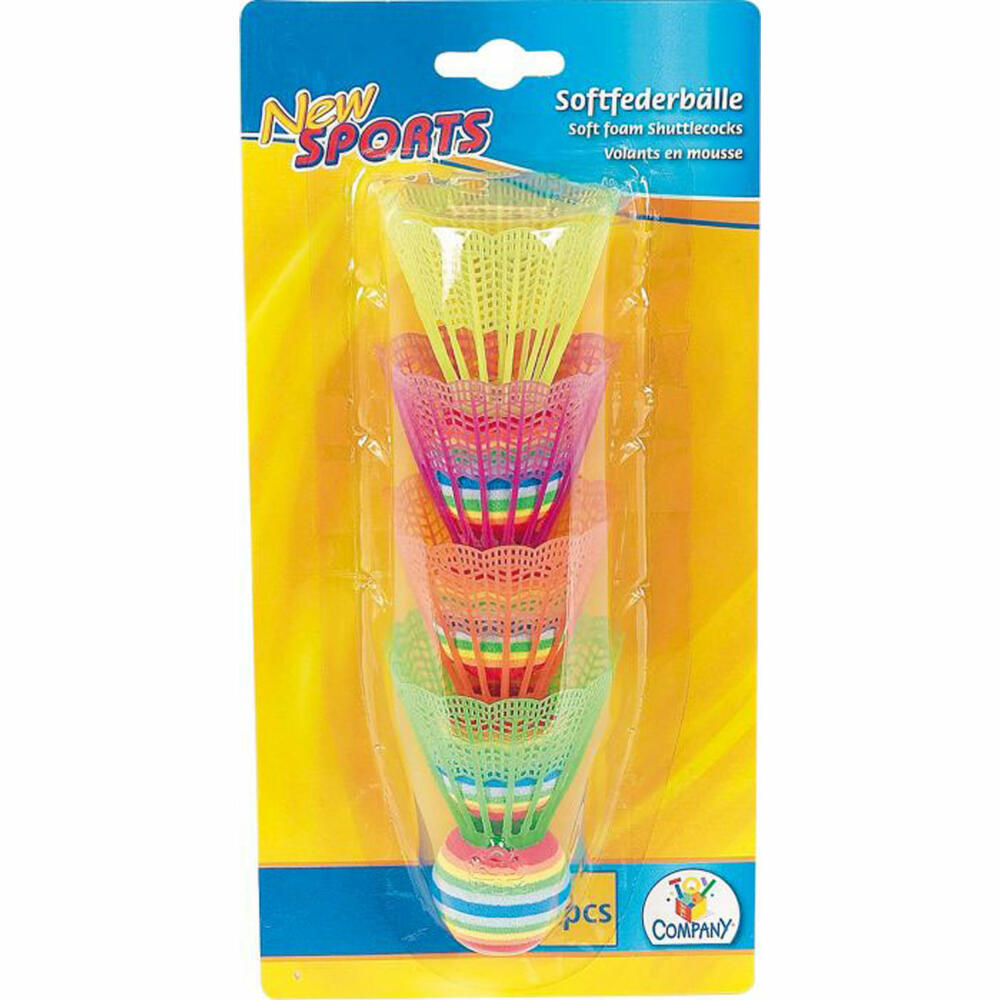 New Sports Soft Shuttlecocks, colorful, 4 pieces