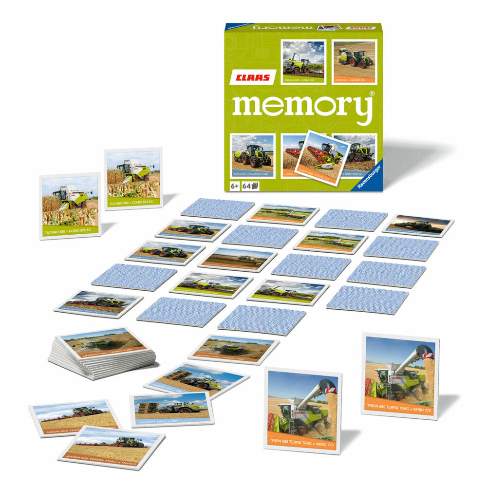 Ravensburger memory CLAAS, memory game, children's game, children's game, from 6 years, 20882