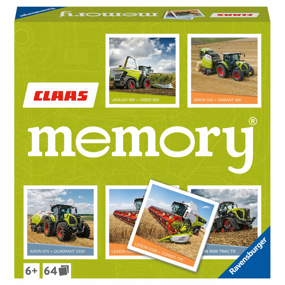 Ravensburger memory CLAAS, memory game, children's game, children's game, from 6 years, 20882