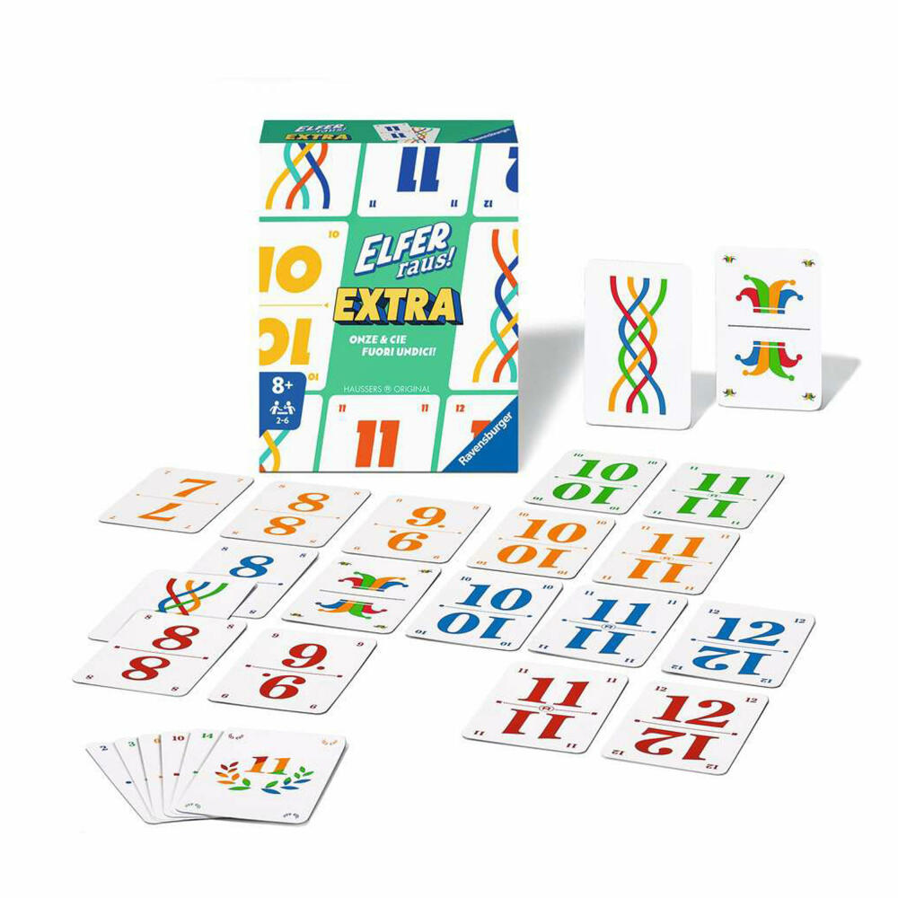 Ravensburger Elfer raus! Extra, card game, board game, family game, card game, 20946