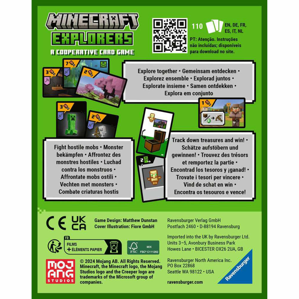 Ravensburger Minecraft Explorers, Kooperatives Kartenspiel, Kinderspiel, ab 8 Jahren, 21580