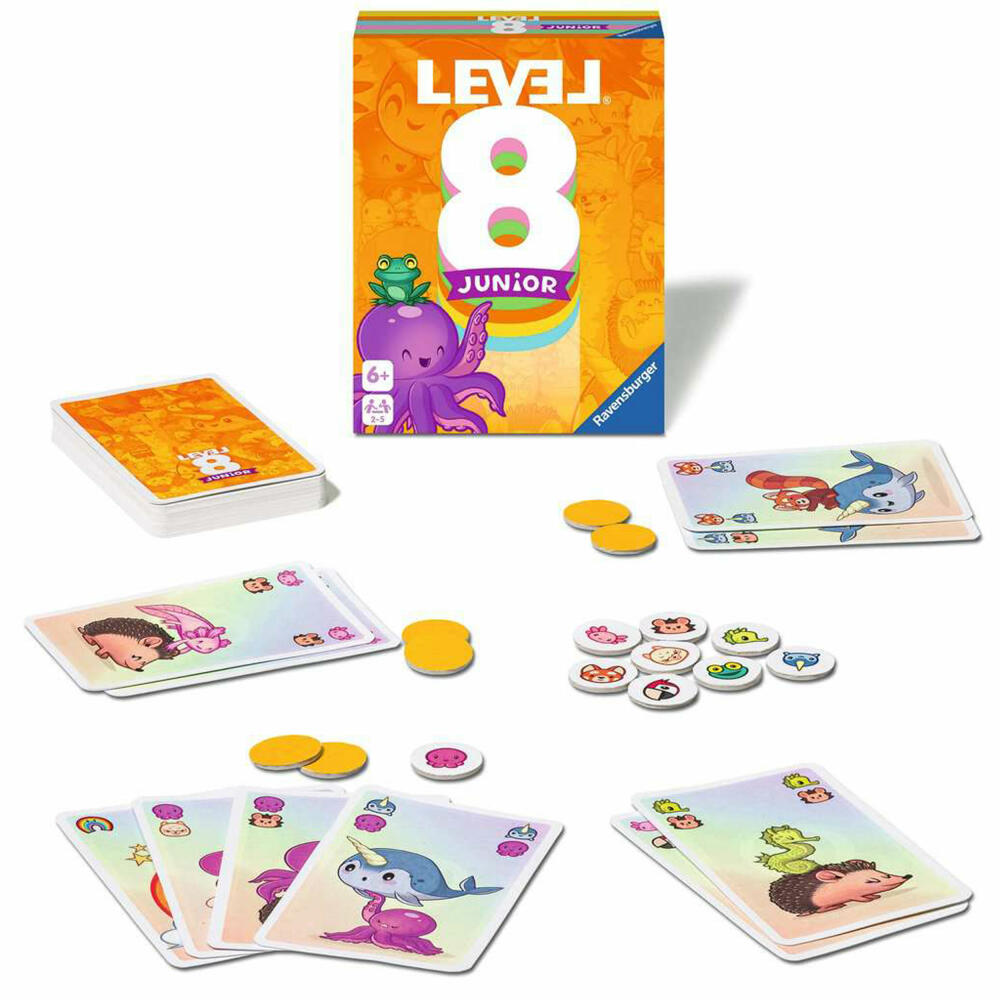 Ravensburger Kartenspiel Level 8 Junior, für Kinder ab 6 Jahren, 20860