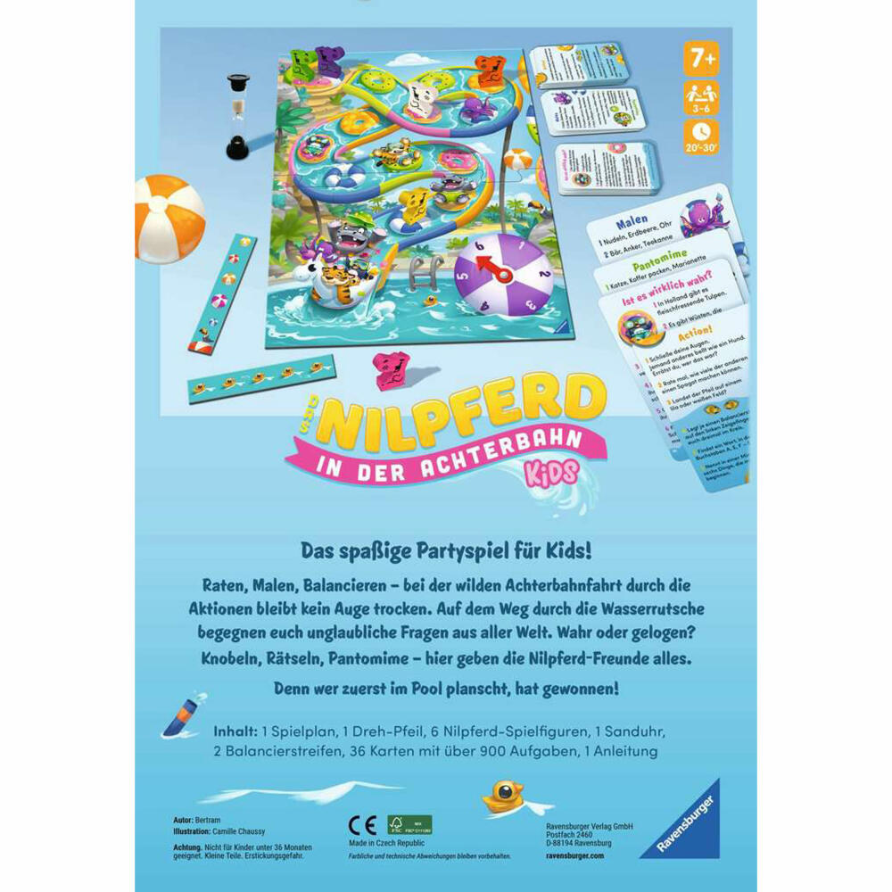 Ravensburger The Hippo in the Rollercoaster Kids, Children's Game, Family Game, Board Game, from 7 years, 22361