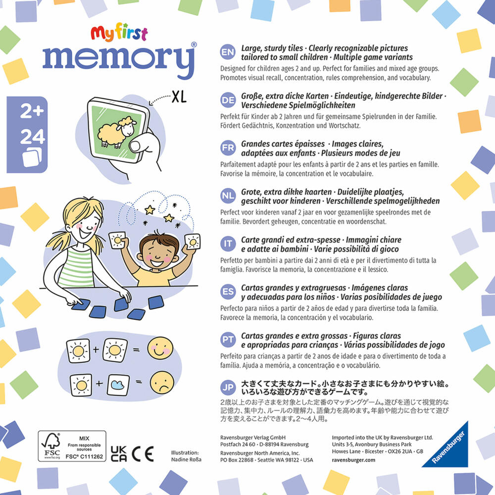 Ravensburger My first memory My favorite things, memory game, children's game, children's game, from 2 years, 20877