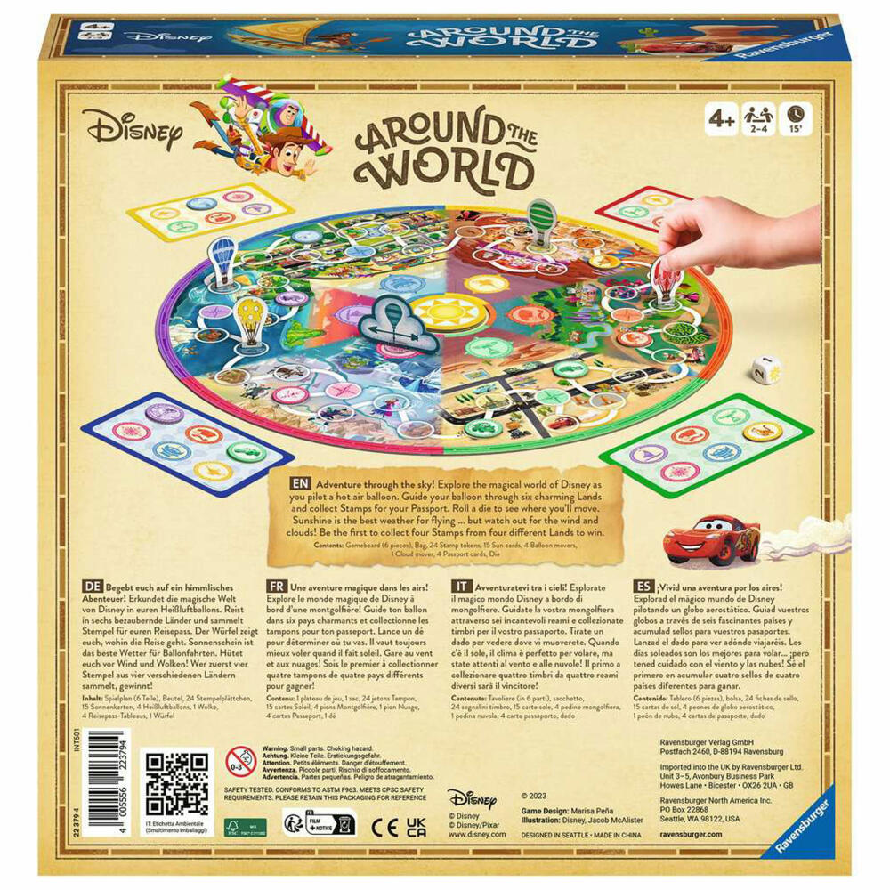 Ravensburger Disney Around the World, children's game, board game, family game, from 4 years, 22379