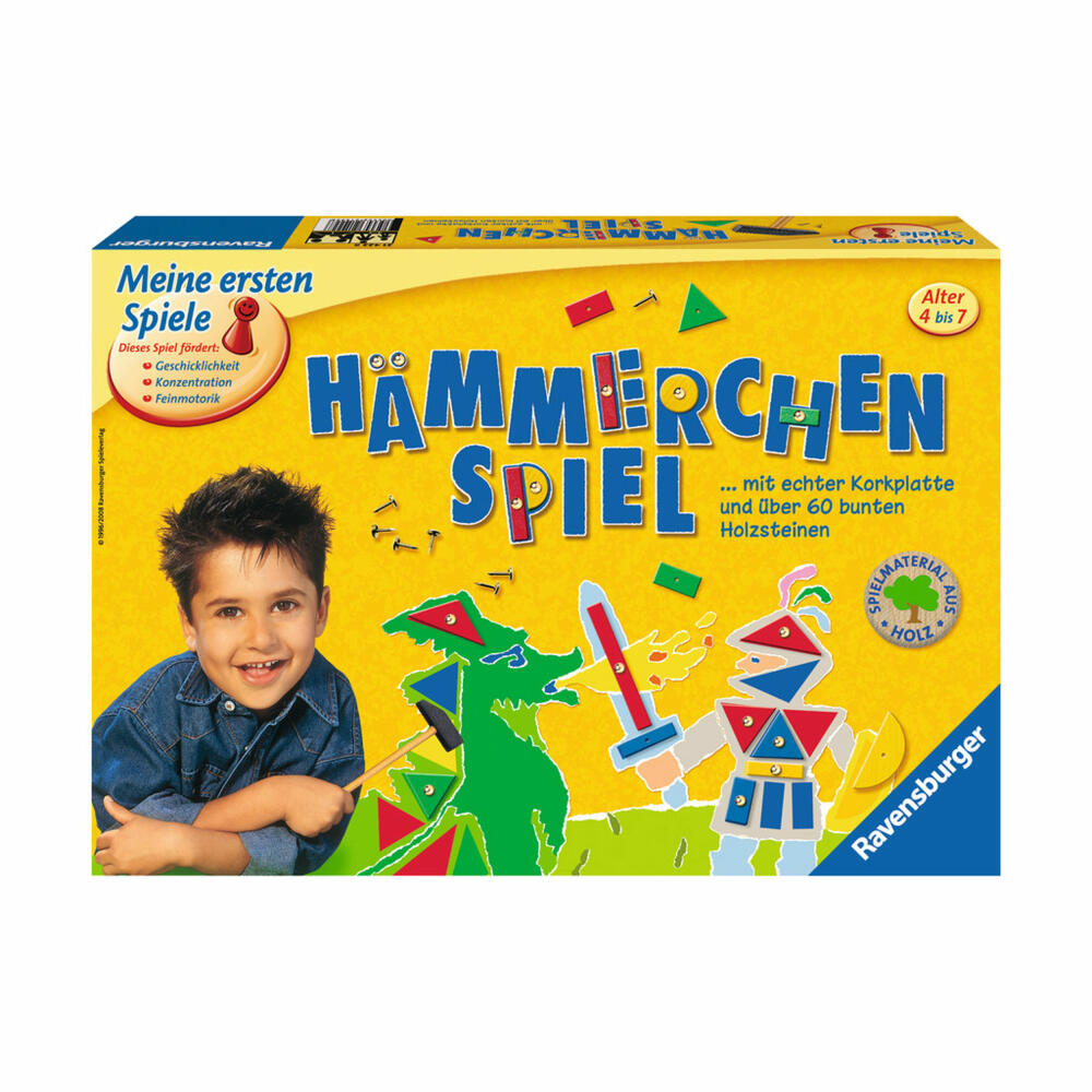 Ravensburger My First Games Hammer Game, Activity Game, Skill Game, Dexterity, Concentration Game, Children's Game, Children, Cork Boards, Hammer, 21422 8
