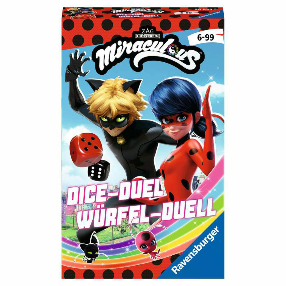 Ravensburger Reisespiel Miraculous Würfel-Duell, für Kinder ab 6 Jahren, 20893