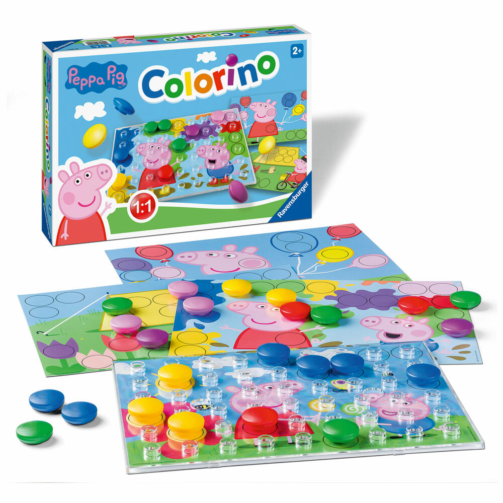 Ravensburger Peppa Pig Colorino, Steckspiel, Farbenspiel, Kinderspiel, Kinder Spiel, ab 2 Jahre, 20892
