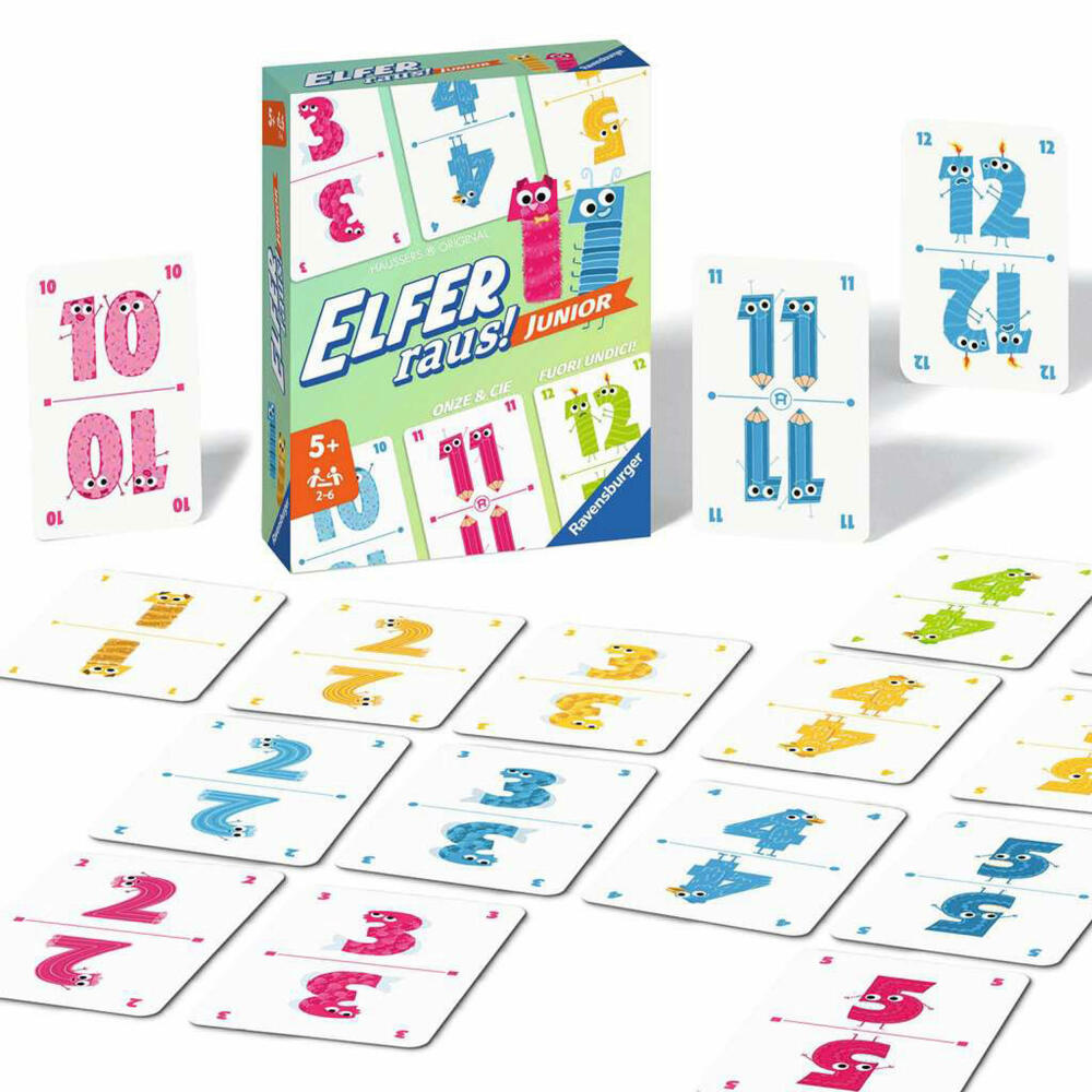 Ravensburger Elfer raus! Junior, card game, board game, family game, children's game, children, 20947
