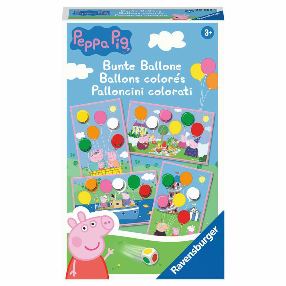 Ravensburger Reisespiel Peppa Pig Bunte Ballone, für Kinder ab 3 Jahren, 20853