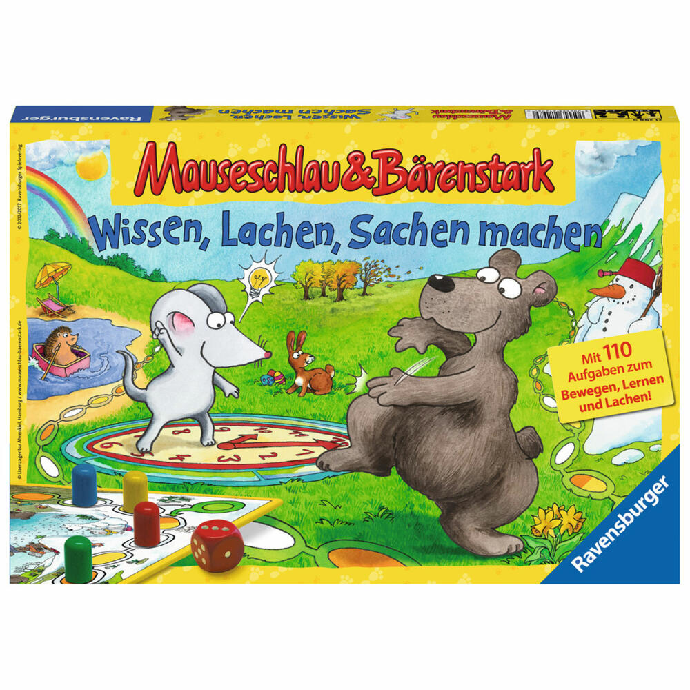 Ravensburger Mouse Smart and Bear Strong: Knowledge, Laughter, Doing Things, Board Game, Quiz Game, Dice Game, Dice Game, Children's Game, Children's Game, Knowledge, Quiz, 21298 9
