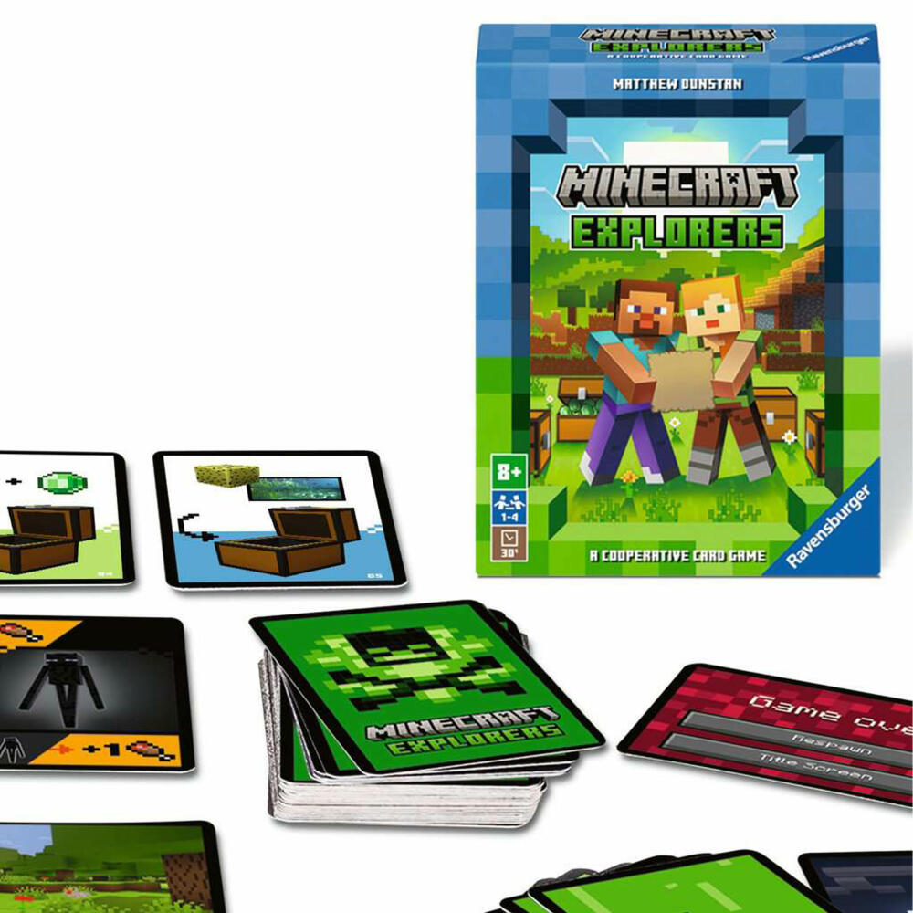 Ravensburger Minecraft Explorers, Kooperatives Kartenspiel, Kinderspiel, ab 8 Jahren, 21580