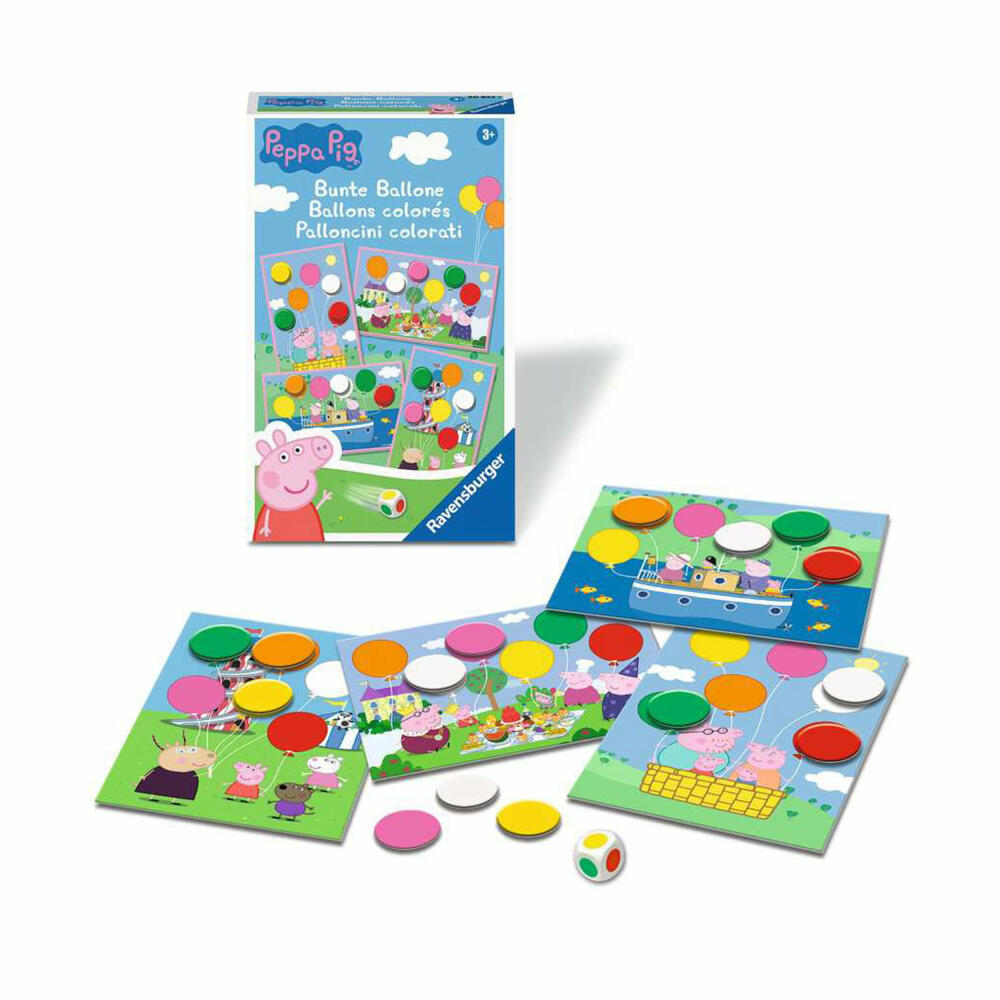 Ravensburger Reisespiel Peppa Pig Bunte Ballone, für Kinder ab 3 Jahren, 20853