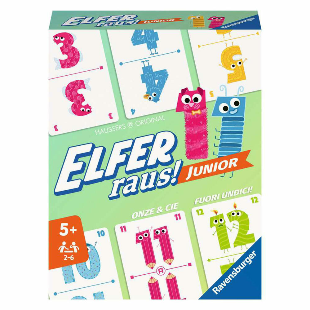 Ravensburger Elfer raus! Junior, card game, board game, family game, children's game, children, 20947