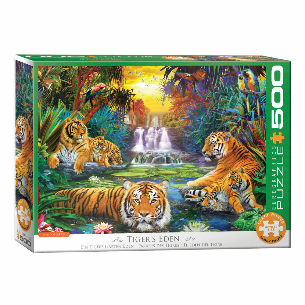 Eurographics Puzzle Ein Garten Eden für Tiger, 500 Teile, 68 x 48 cm, 6500-5457