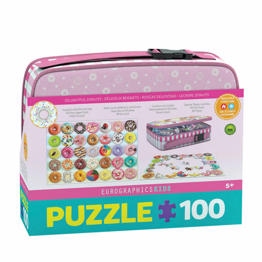 Eurographics Puzzle Delightful Donuts with Lunchbox, 100 pieces, 48 x 33 cm, 9100-5825