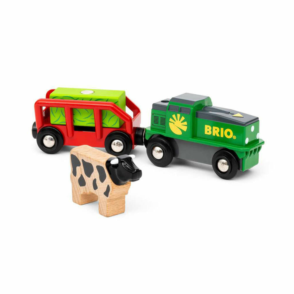 BRIO Bauernhof-Batterie-Zug, Spielzeuglok, Lok, Spielzeug, Eisenbahn, Holzeisenbahn, 63601800