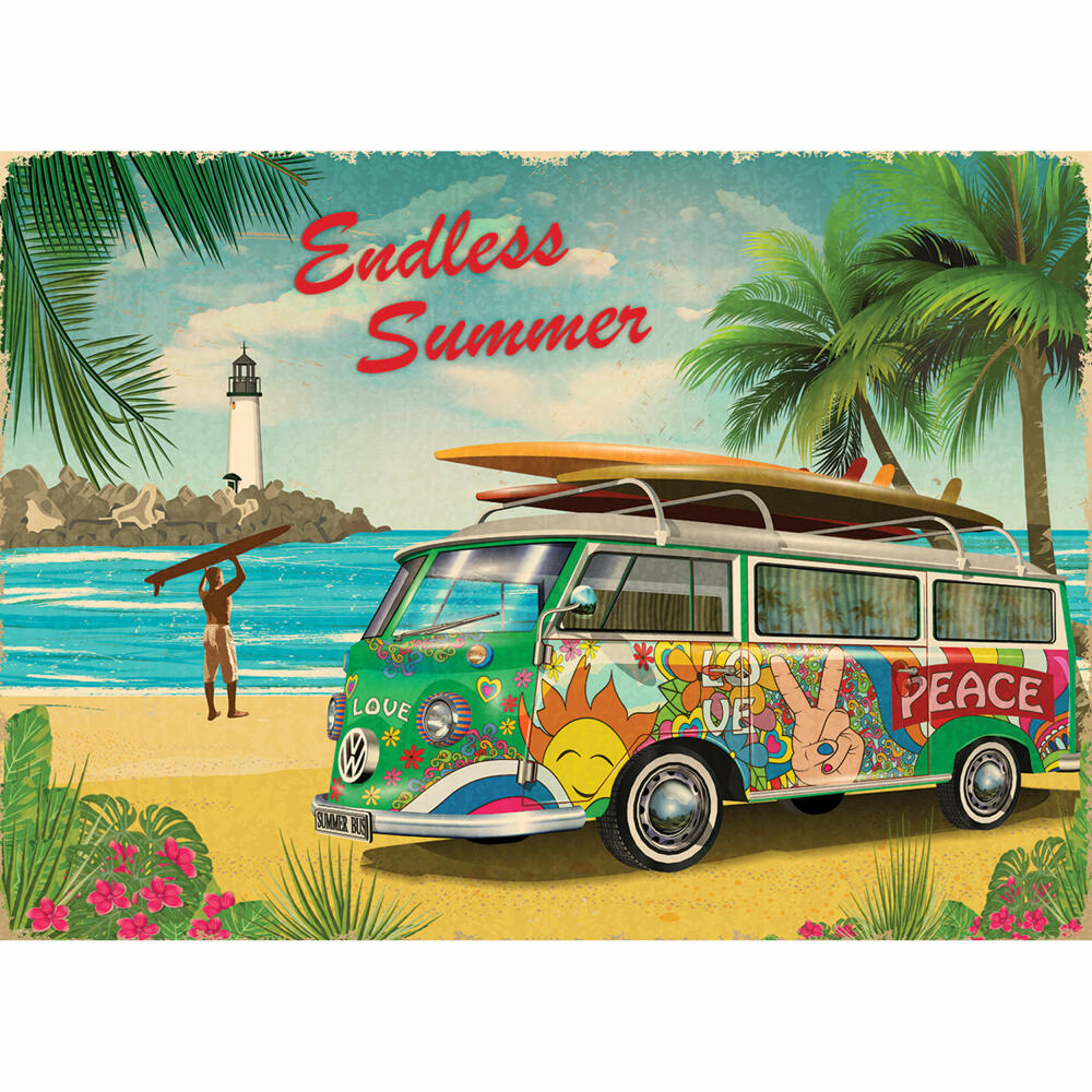 Eurographics Puzzle VW Endless Summer, Hippie Bus, Bulli, 1000 Teile, 68 x 48 cm, 6000-5619