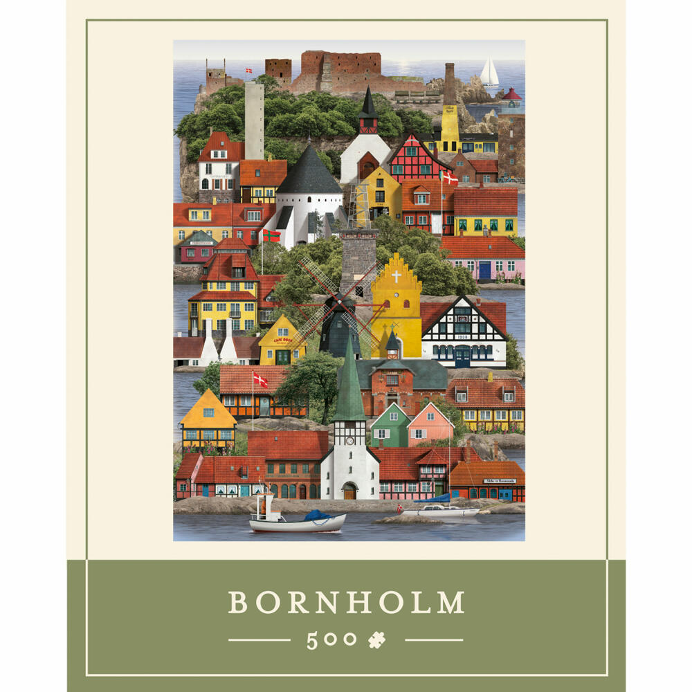 Martin Schwartz Puzzle Bornholm, Städtepuzzle Dänemark, 33 x 47 cm, 500 Teile, MS0610