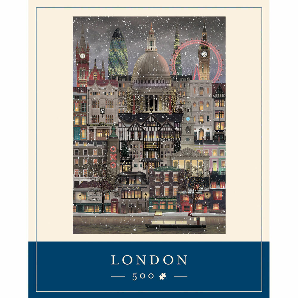 Martin Schwartz Puzzle Christmas in London, Städtepuzzle England, 33 x 47 cm, 500 Teile, MS0621