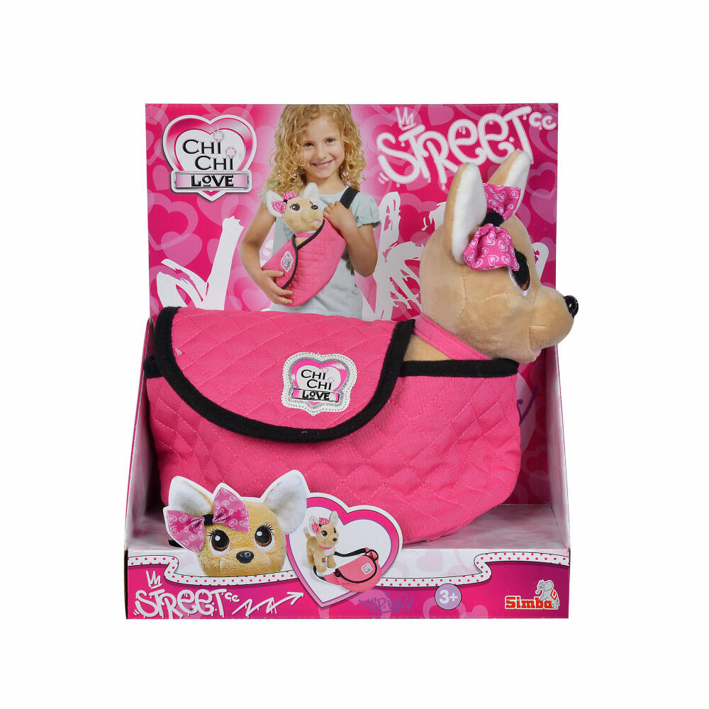 Simba ChiChi Love Street, Chihuahua, plush dog, cuddly toy, plush toy, bum bag, from 3 years, 20 cm, 105893494
