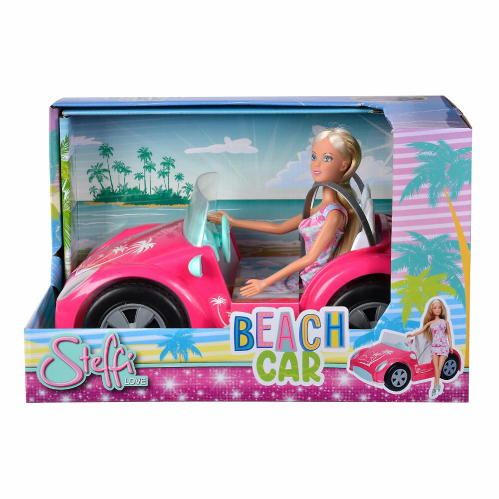 Simba Steffi LOVE Beach Car, Puppe, Modepuppe, Ankleidepuppe, Auto, Cabriolet, 105733658