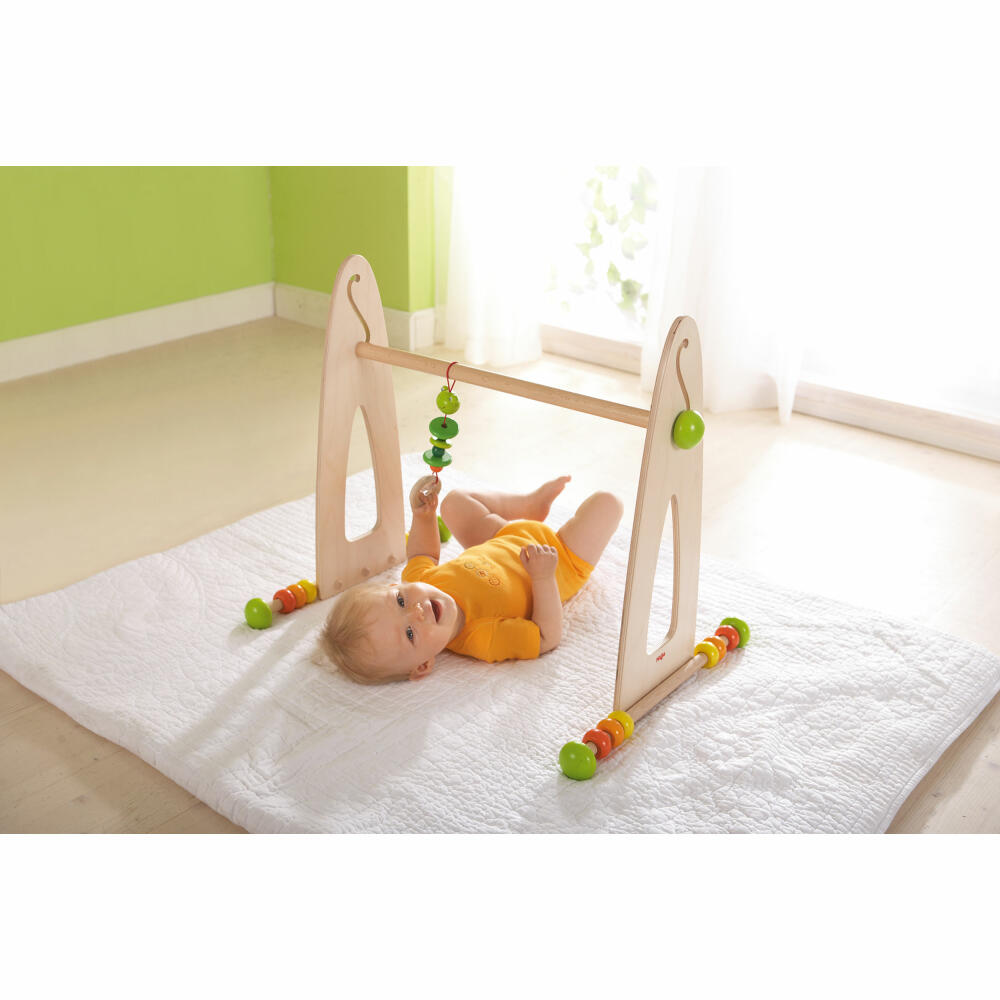 HABA Spieltrainer Farbenspaß, Babyausstattung, Gestell für Spieldecke, Hängefigur, 7302