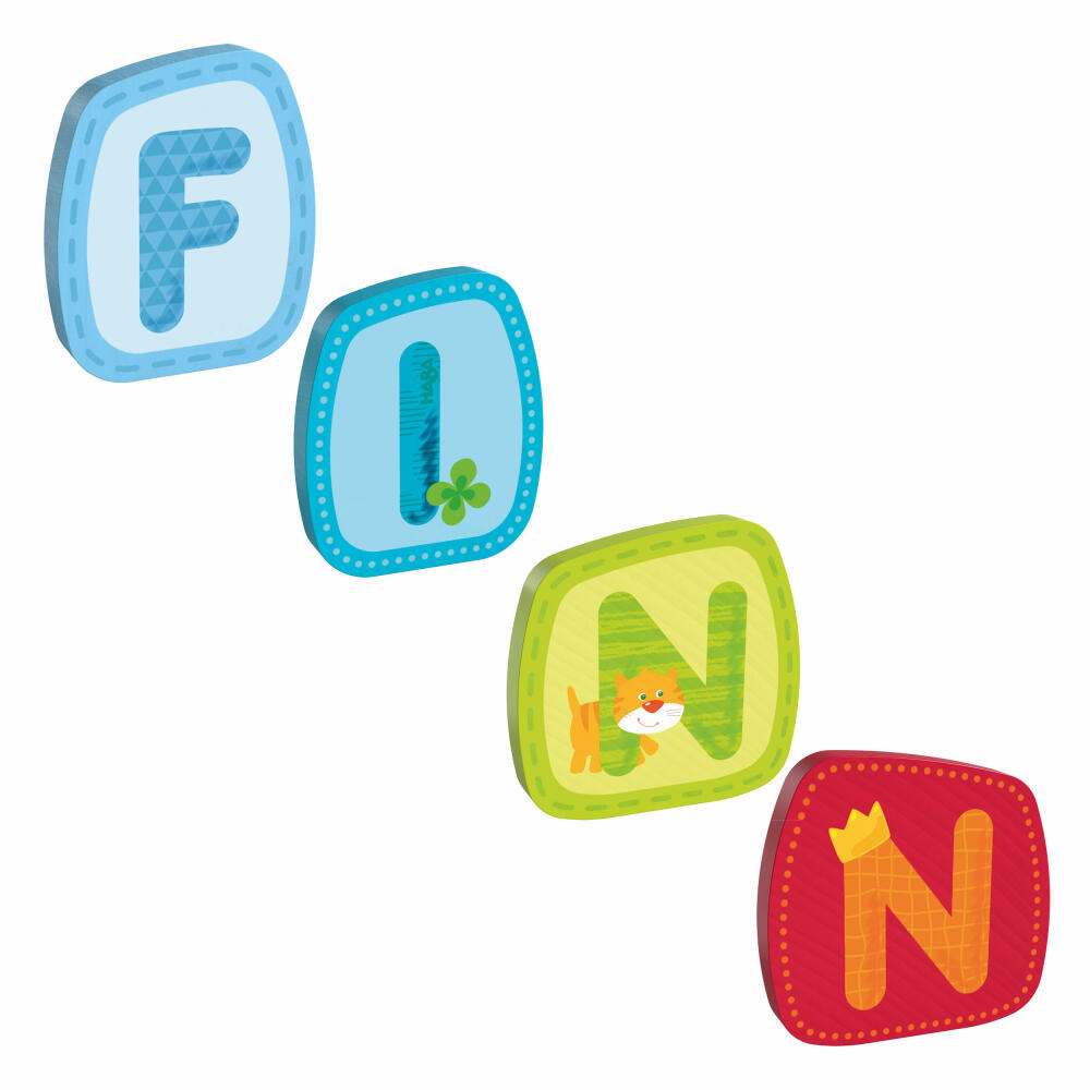 HABA wooden letters, name Finn, letters, door sign, wall, decoration, children's room, child, baby