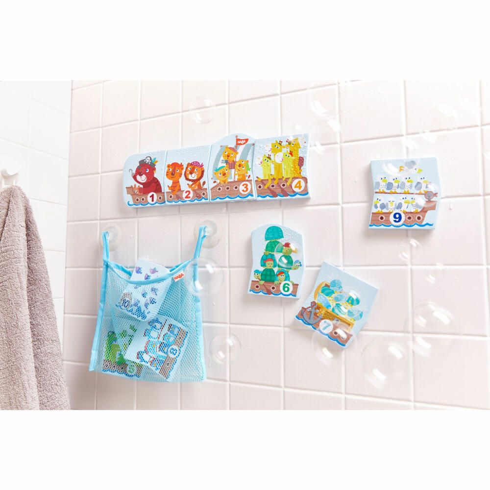 HABA Badespielzeug Zahlenpuzzle, Badepuzzle, Zahlen Puzzle, Wasserspielzeug, ab 18 Monaten, 306446