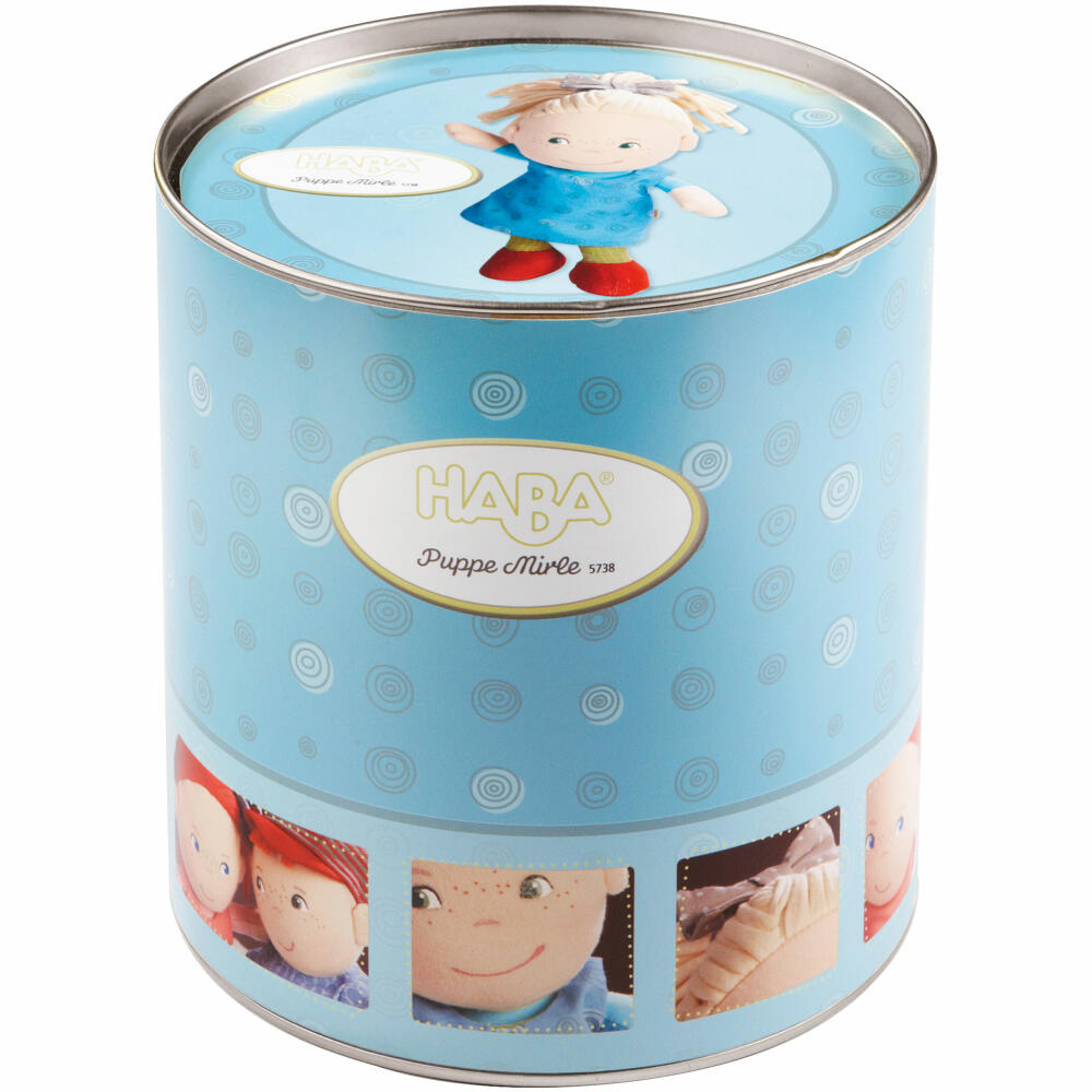 HABA doll Mirle, cloth doll, cuddly doll for toddlers, from 6 months, polyester, 20 cm, 5738