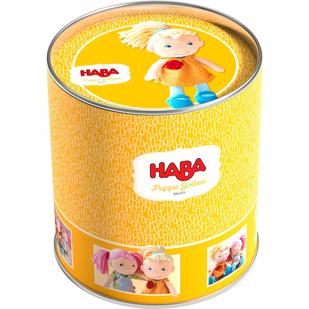 HABA doll Joleen, cloth doll, cuddly doll, plush doll, from 6 months, 20 cm, 306205