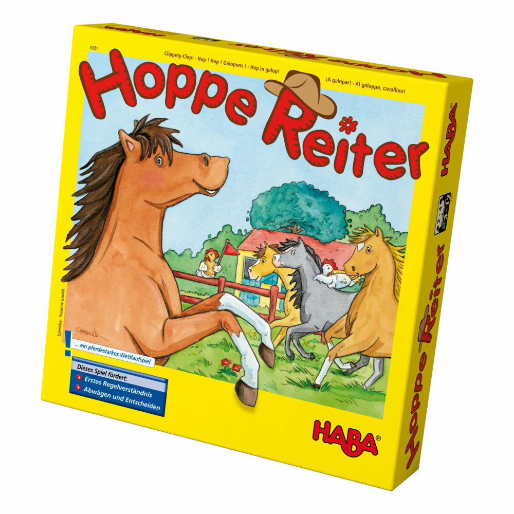 HABA Hoppe Reiter, dice game, tactical game, children's game, games, toys, 4321