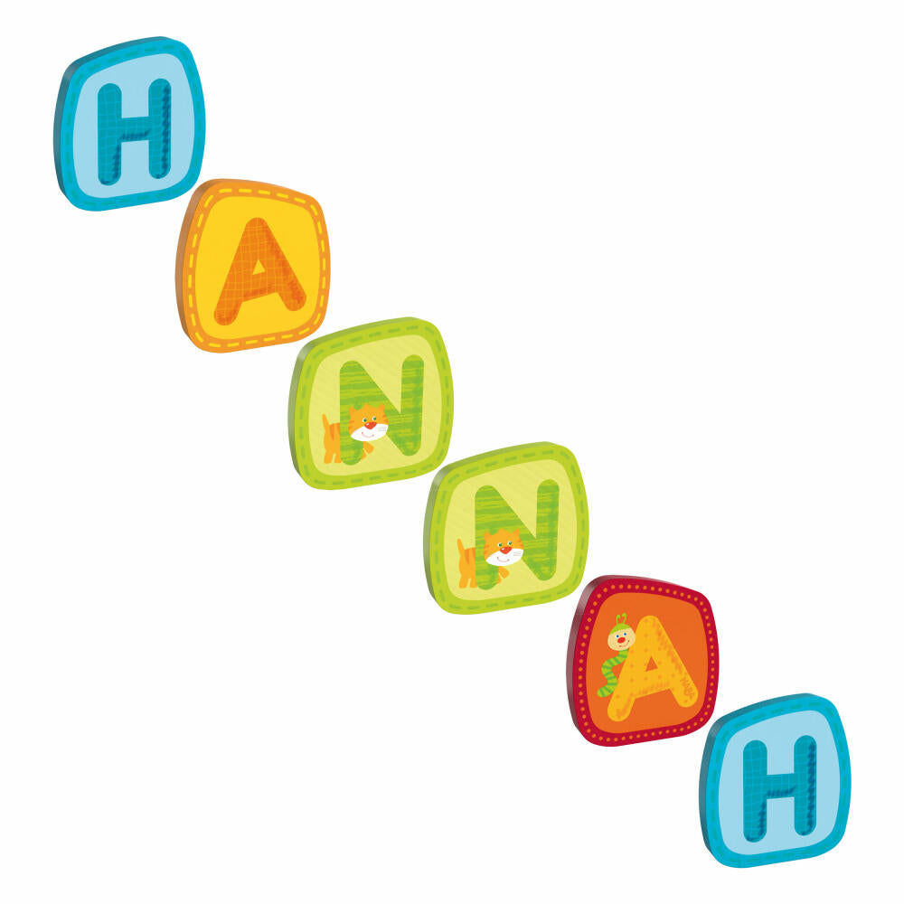 HABA wooden letters, name Hannah, letters, door sign, wall, decoration, children's room, child, baby