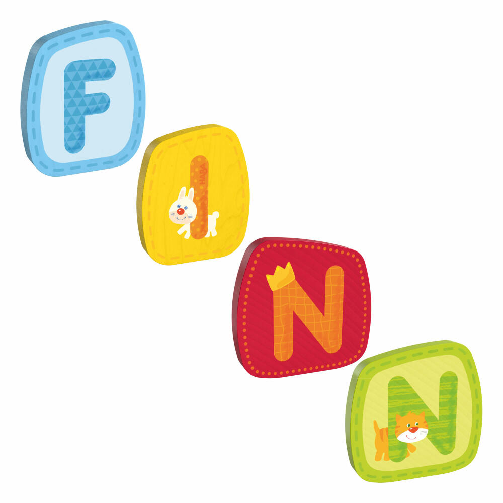 HABA wooden letters, name Finn, letters, door sign, wall, decoration, children's room, child, baby