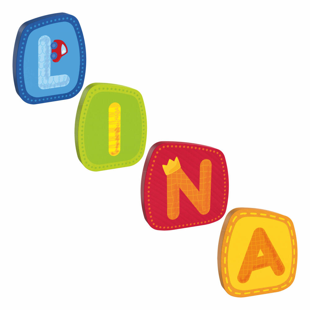 HABA wooden letters, name Lina, letters, door sign, wall, decoration, children's room, child, baby
