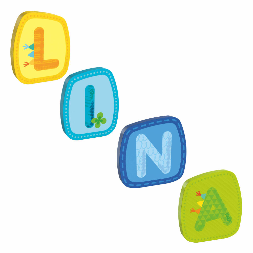 HABA wooden letters, name Lina, letters, door sign, wall, decoration, children's room, child, baby