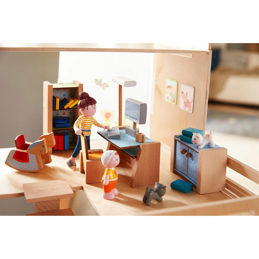 HABA Little Friends - Puppenhaus-Möbel Arbeitszimmer, Wohndeko, Holz, 306155