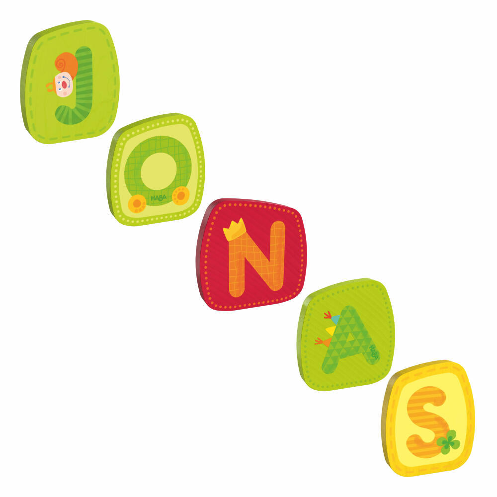 HABA wooden letters, name Jonas, letters, door sign, wall, decoration, children's room, child, baby