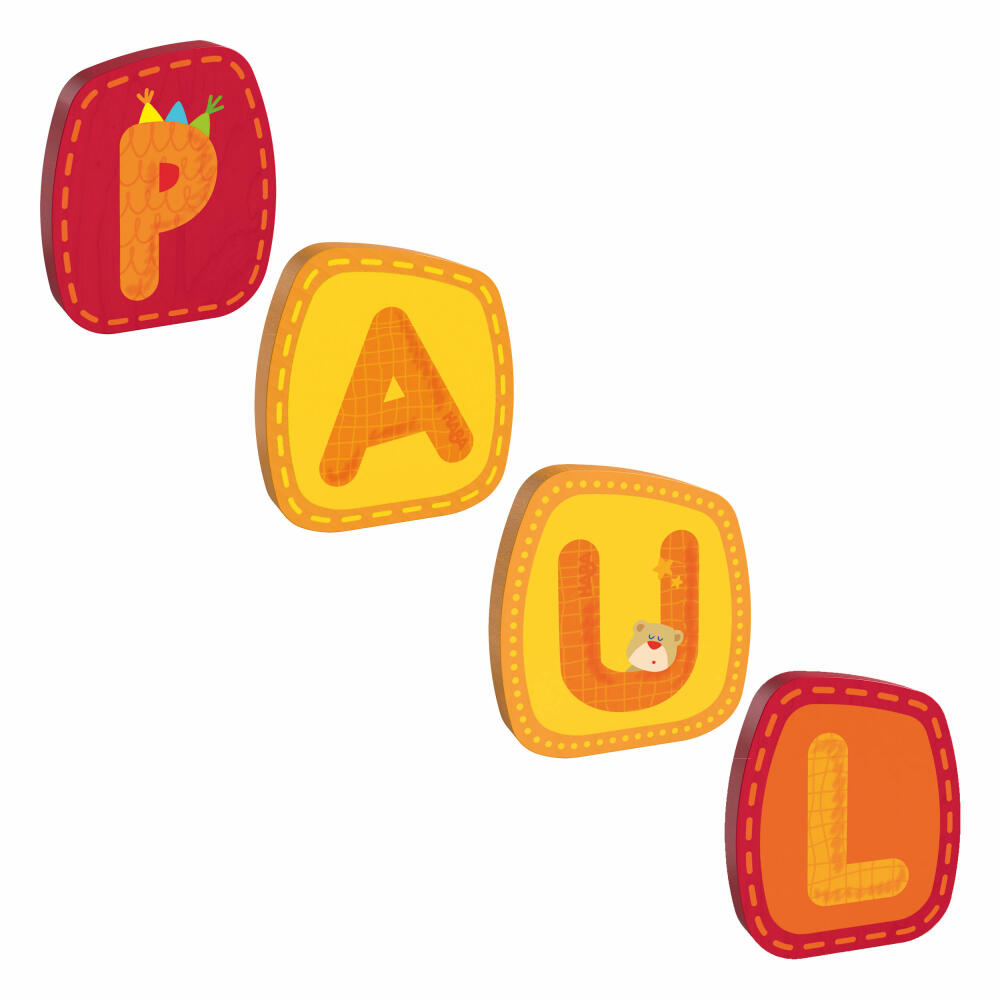 HABA wooden letters, name Paul, letters, door sign, wall, decoration, children's room, child, baby