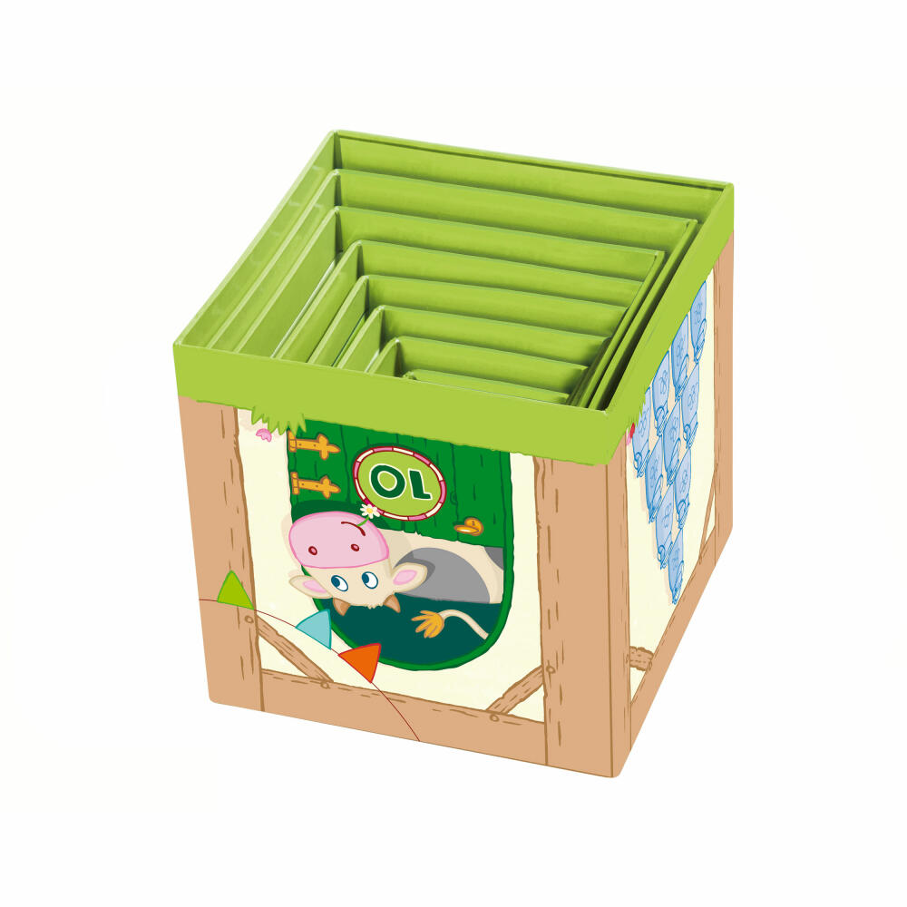 HABA Stacking Cubes In the Countryside, 10 pcs., Stacking Games, Children's Games, Toys, 5879