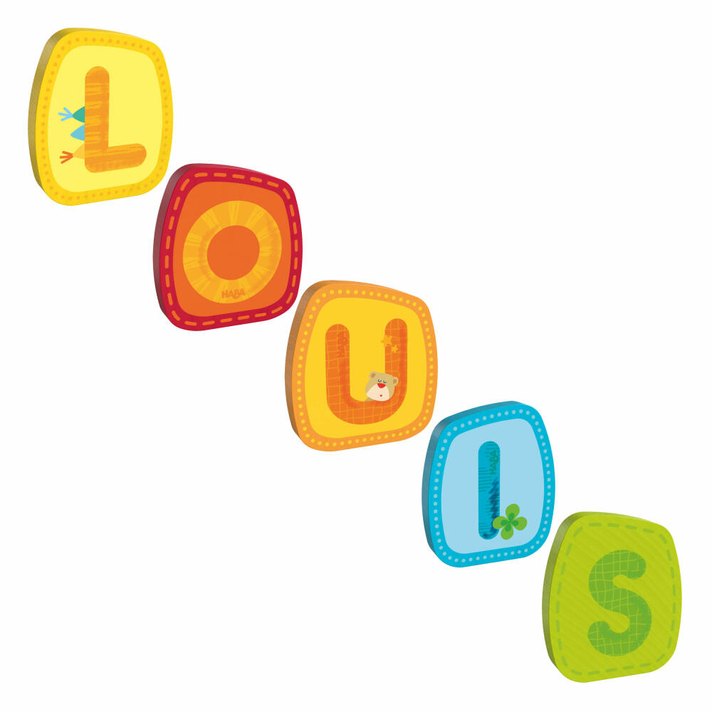 HABA wooden letters, name Louis, letters, door sign, wall, decoration, children's room, child, baby