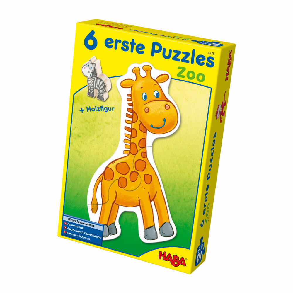 HABA 6 Erste Puzzle Zoo, 13-tlg., Lern-Spielzeug, Kinderpuzzles, Spiele, Spielzeug, 4276