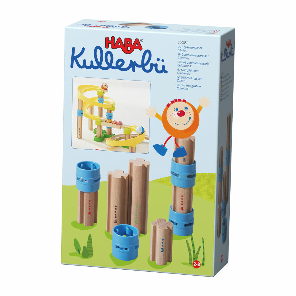 HABA Kullerbü Supplementary Set Columns, Supplement for Marble Run, Connecting Pieces, 300850