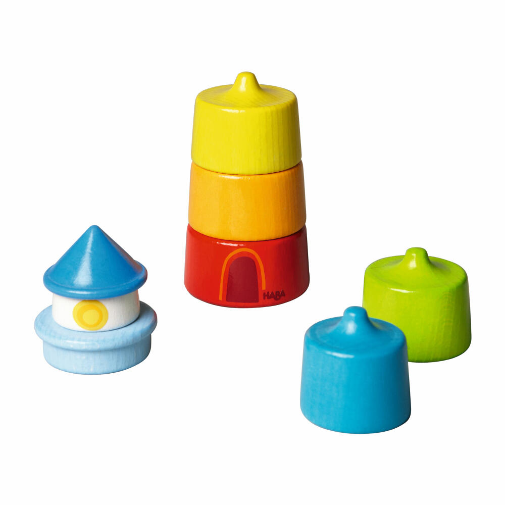 HABA stacking game lighthouse, 6 pcs., children's games, stacking game, children's games, 300170