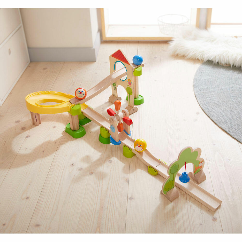 HABA Kullerbü Ball Run Windmill Track, 25 pcs., Marble Run, Ball Run, Marble, Toy, 300438