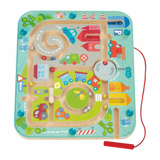 HABA Magnetspiel Stadtlabyrinth, Kinderspiel, Labyrinth, Kinder Spielzeug, ab 2 Jahren, 1301056001